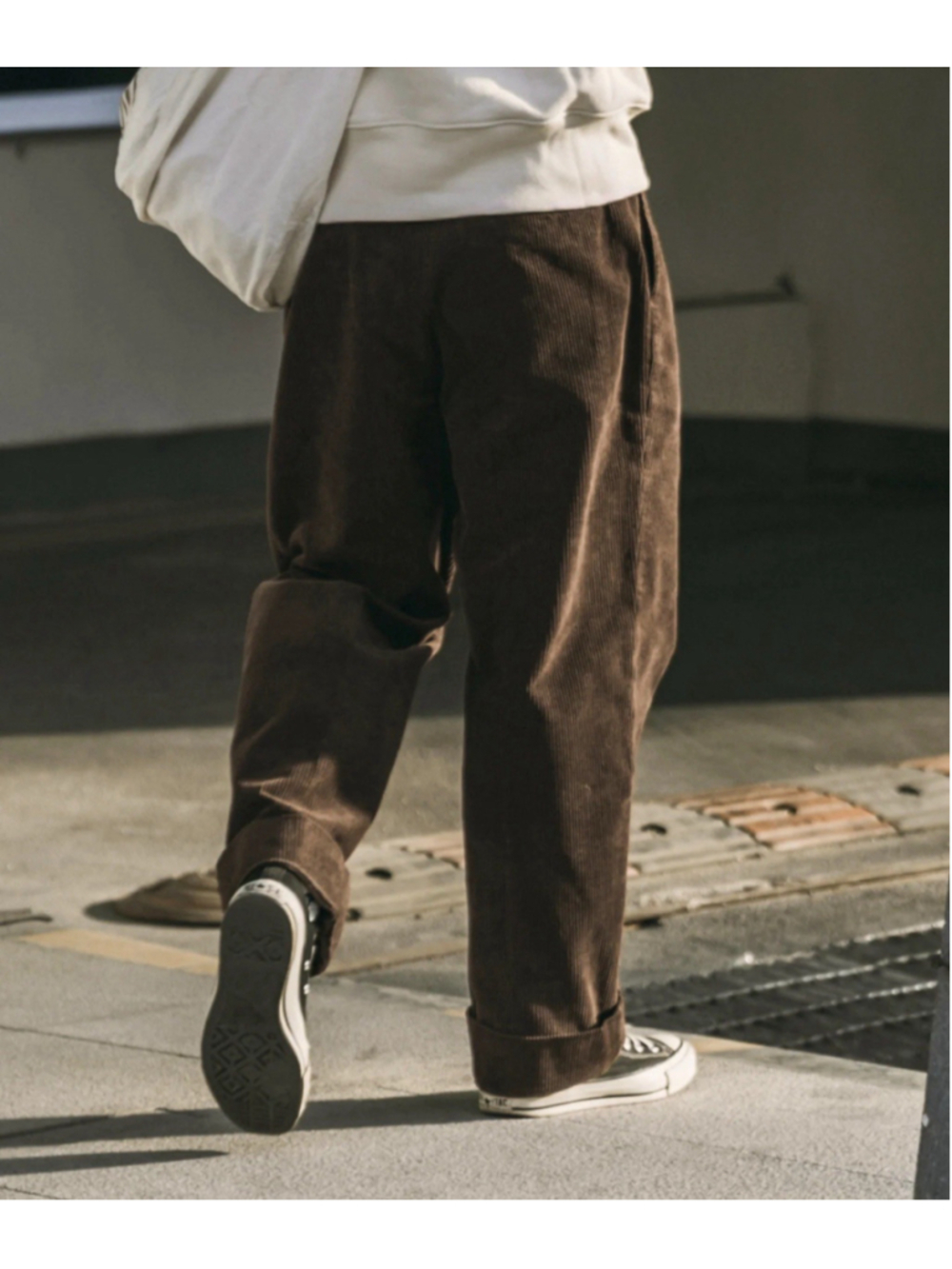 NON STOCK Vintage Corduroy Pants Men Pleated Casual Trousers Loose Workwear Pant
